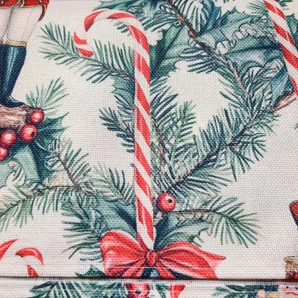 Red Nutcracker Table Runner Christmas Decor Holiday Soldier Decorative Cloth 72